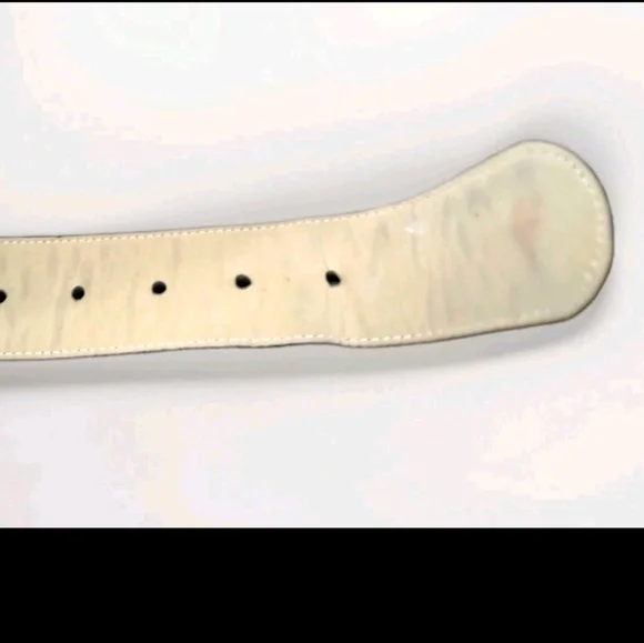 Vintage Coach Womens Leather Belt Rounded Metal Buckle Black & Tan Made In USA - Picture 3 of 9